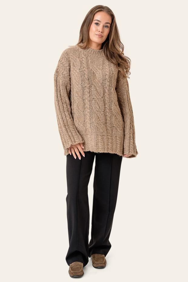 Pull en maille beige | 30 % de réduction |