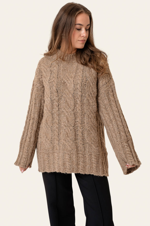 Pull en maille beige | 30 % de réduction |