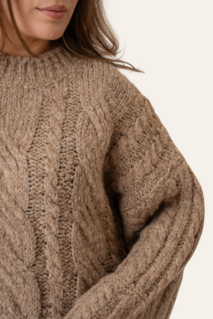 Pull en maille beige | 30 % de réduction |