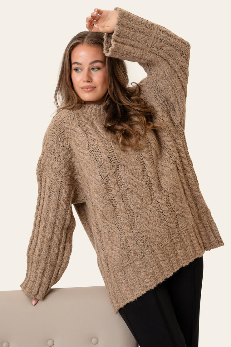 Pull en maille beige | 30 % de réduction |